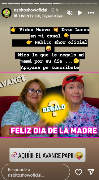 Al lado izquierdo una mujer y en el derecho Nabito