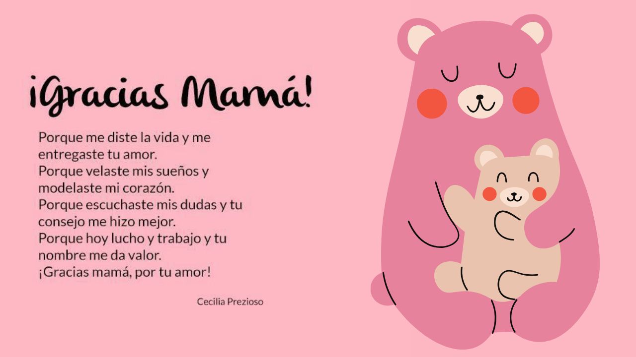 poema para mamá y dos ositos rosados