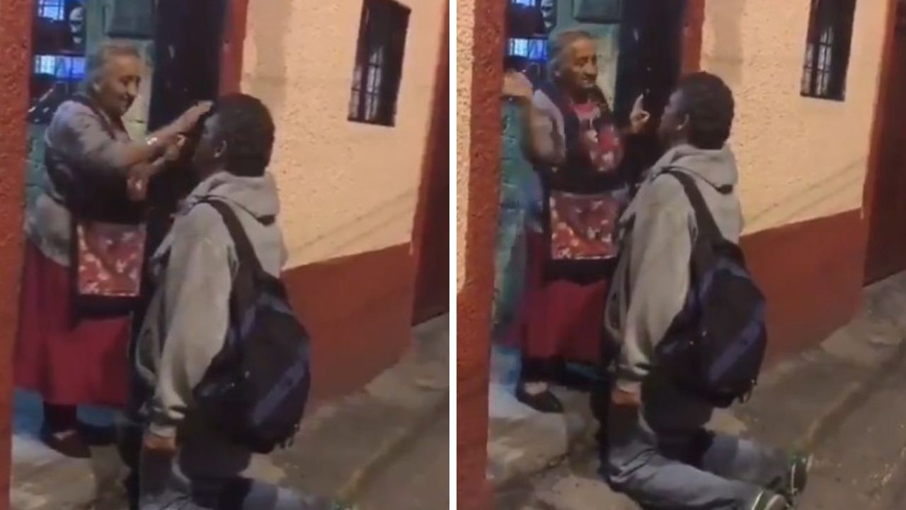Imagen de Madre le da la bendición a su hijo y lo despide con una cachetada