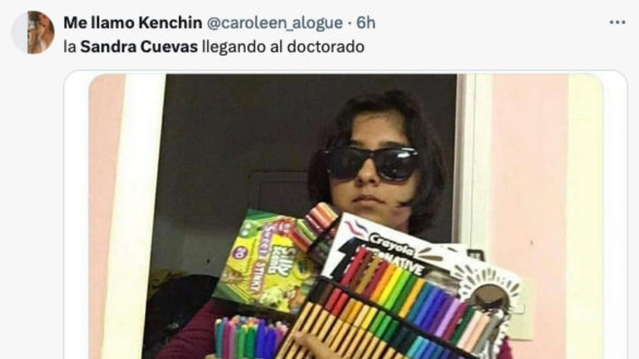 Meme sobre la publicación de Sandra Cuevas