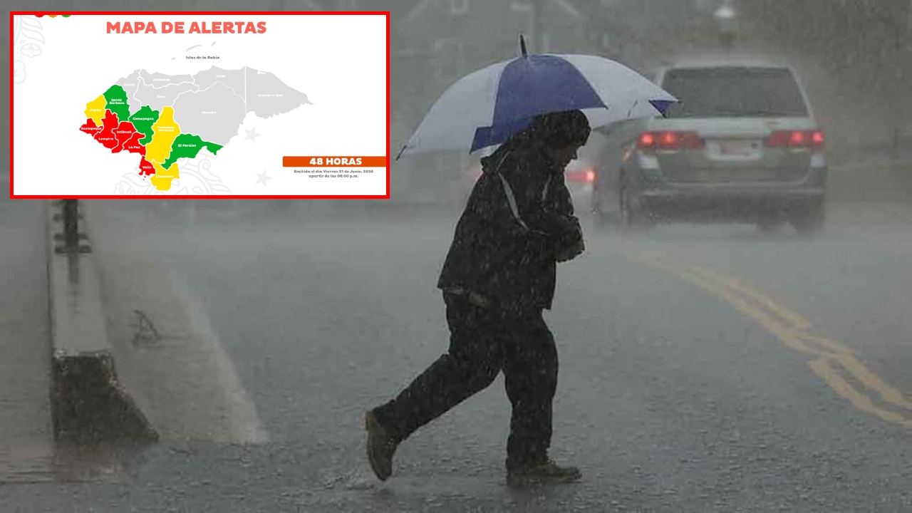 Imagen de Amplían por 48 horas más las alertas por lluvias y bajan a amarilla a Choluteca