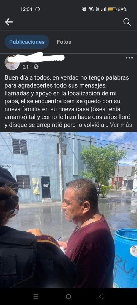 Mujer reportó desaparición de su esposo, él estaba con su otra familia