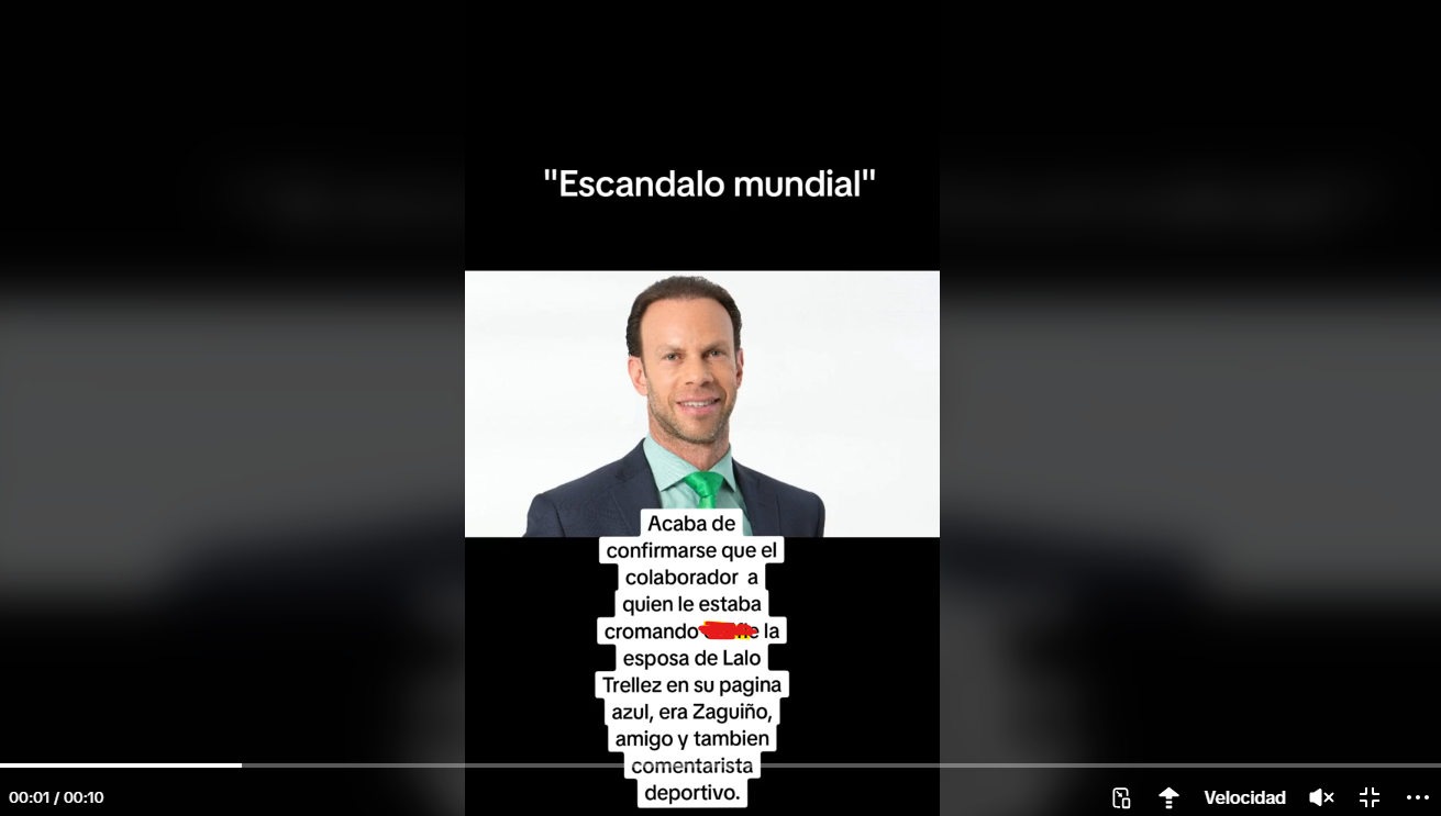 Foto de Zague en un cuadro negro de TikTok