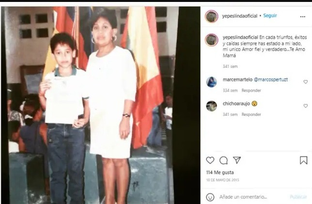 Foto de Linda Yepes antes y después, foto de niño junto a su madre.