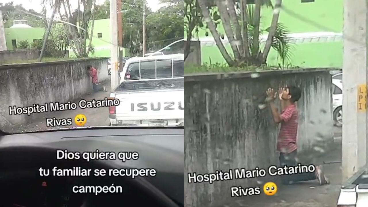 Hondureño ora de rodillas a Dios por la sanación de su familiar internado Imagen de Hondureño ora de rodillas a Dios por la sanación de su familiar internado