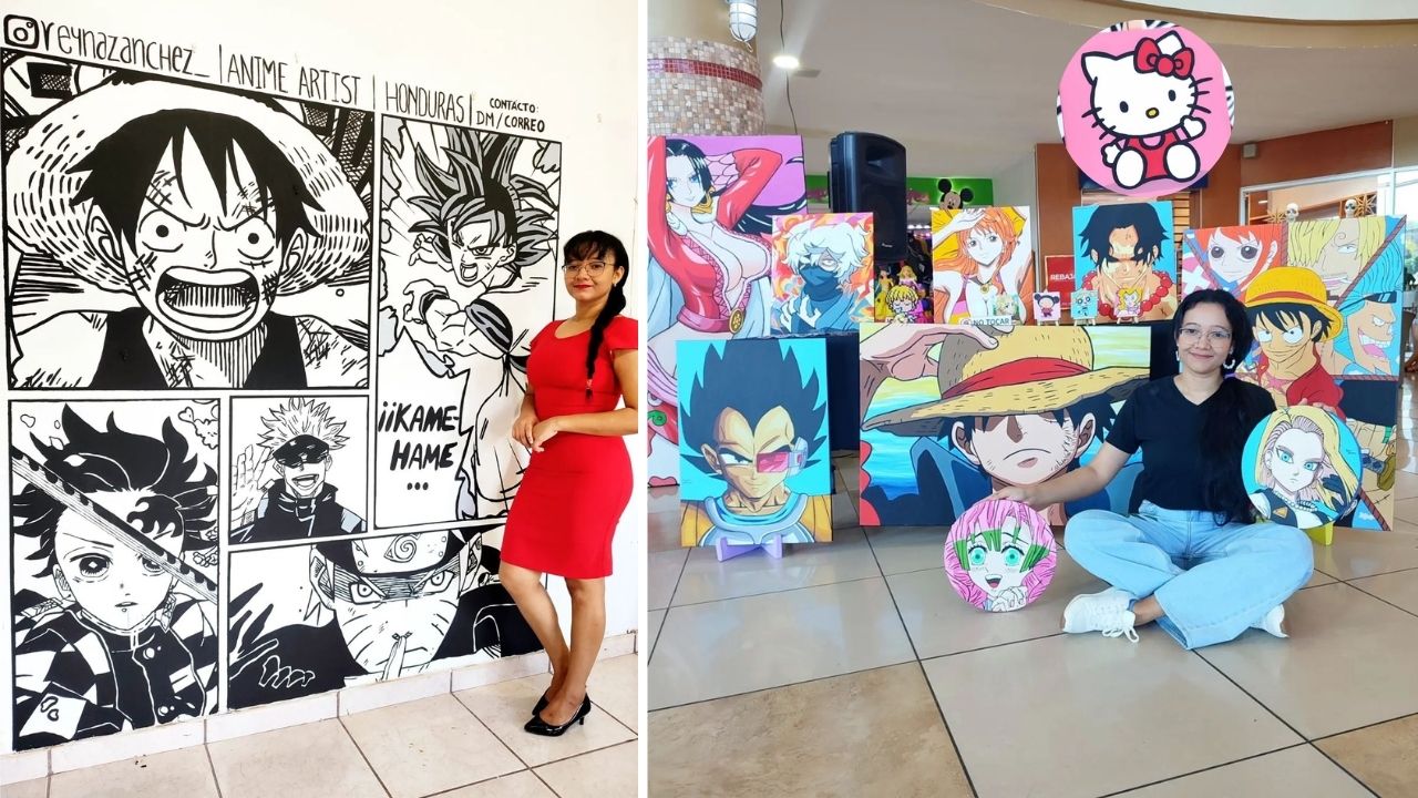 Imagen de Reyna Sánchez, la artista hondureña que triunfa con cuadros de anime