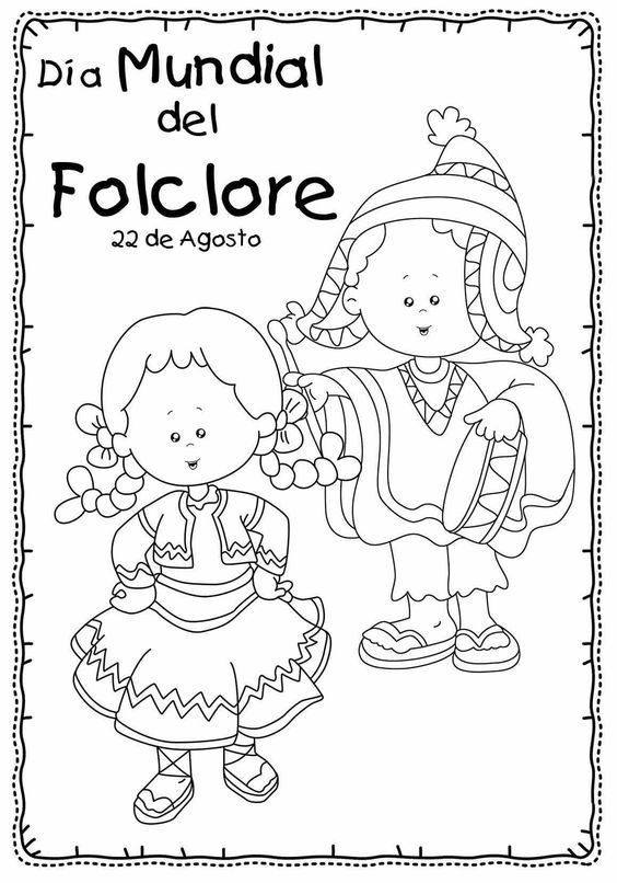 Foto de dibujo sobre el día del folklore