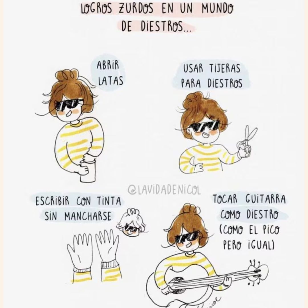 Imágen de chica sintiéndose orgullosa por ser zurda.
