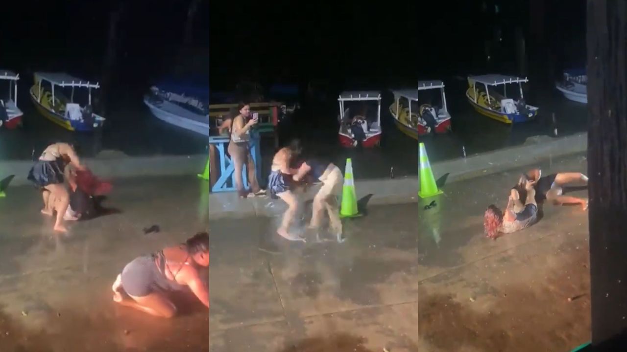 Imagen de Cuatro mujeres se enfrentan a golpes bajo la lluvia en Roatán