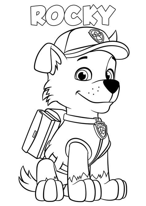 Imagen de Rocky de Paw Patrol para colorear 