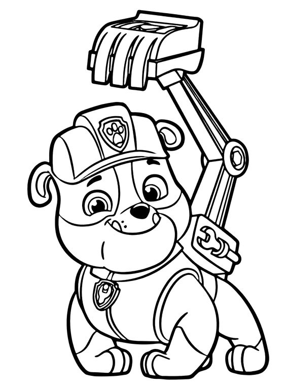 Imagen de Rubble de Paw Patrol para colorear 