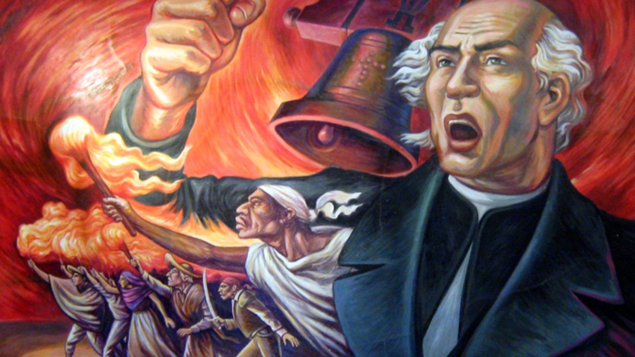 Pintura llamada 'Grito de Dolores' con Miguel Hidalgo