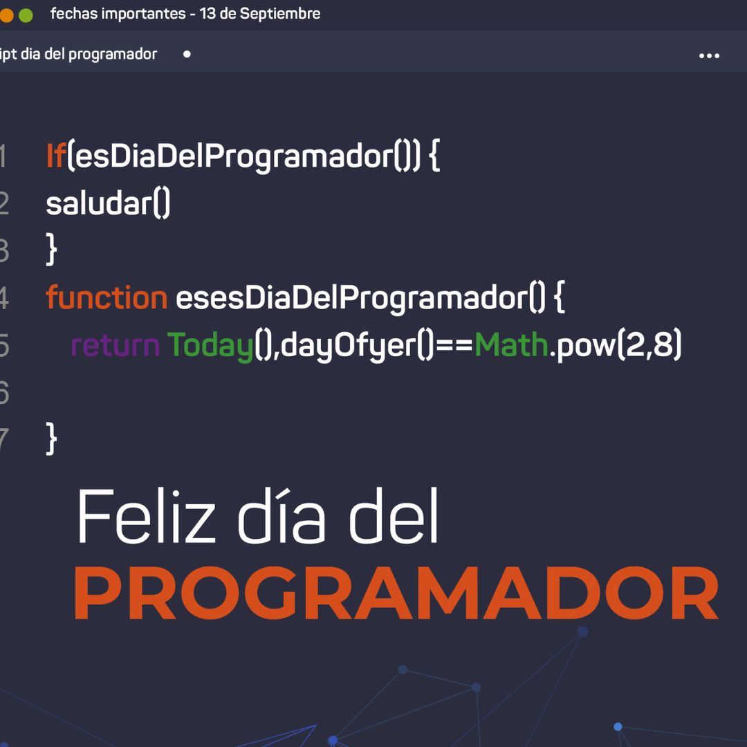 Meme de interfaz de programador escribiendo Feliz Día del Programador.
