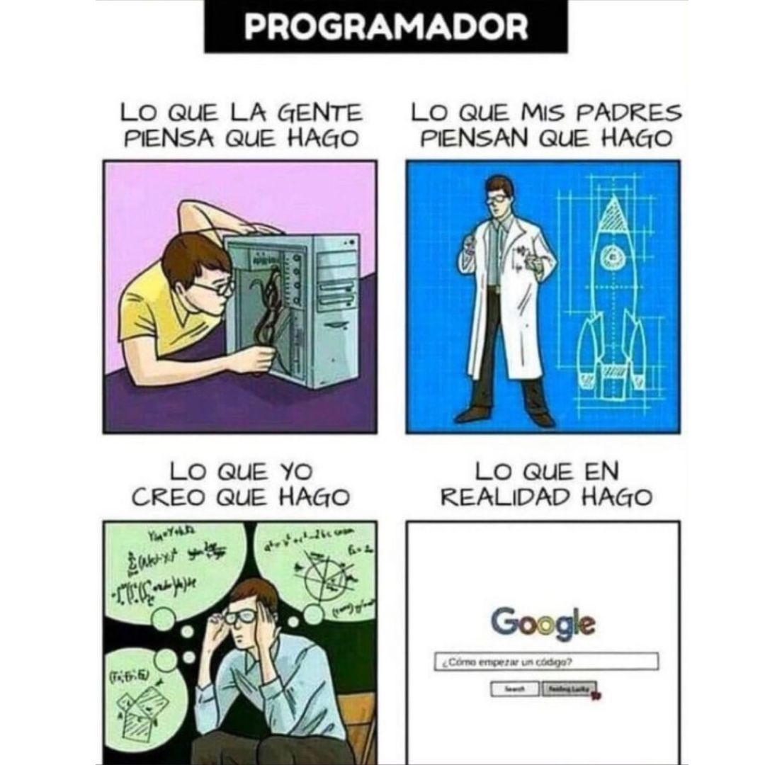 Caricatura de funciones de programadores.