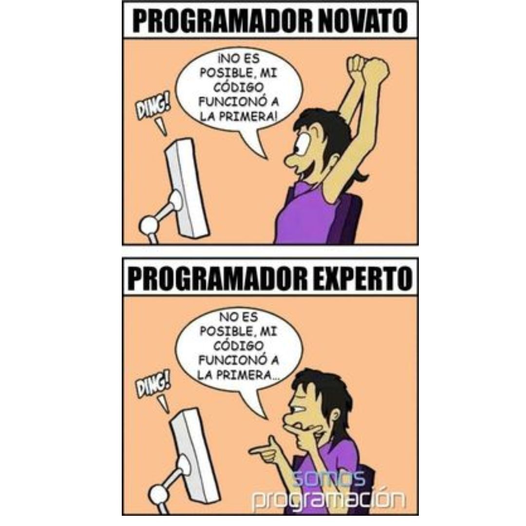 Meme de programador novato y programador experto.