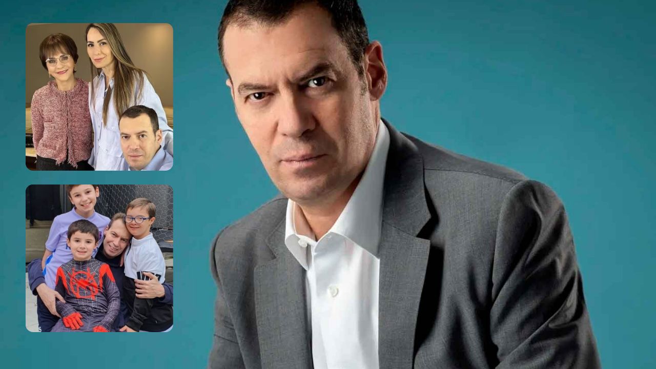 Imagen de Familia de André Marín; esposa e hijos del comentarista deportivo