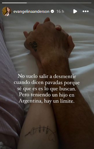 Historia de Evangelina en Instagram