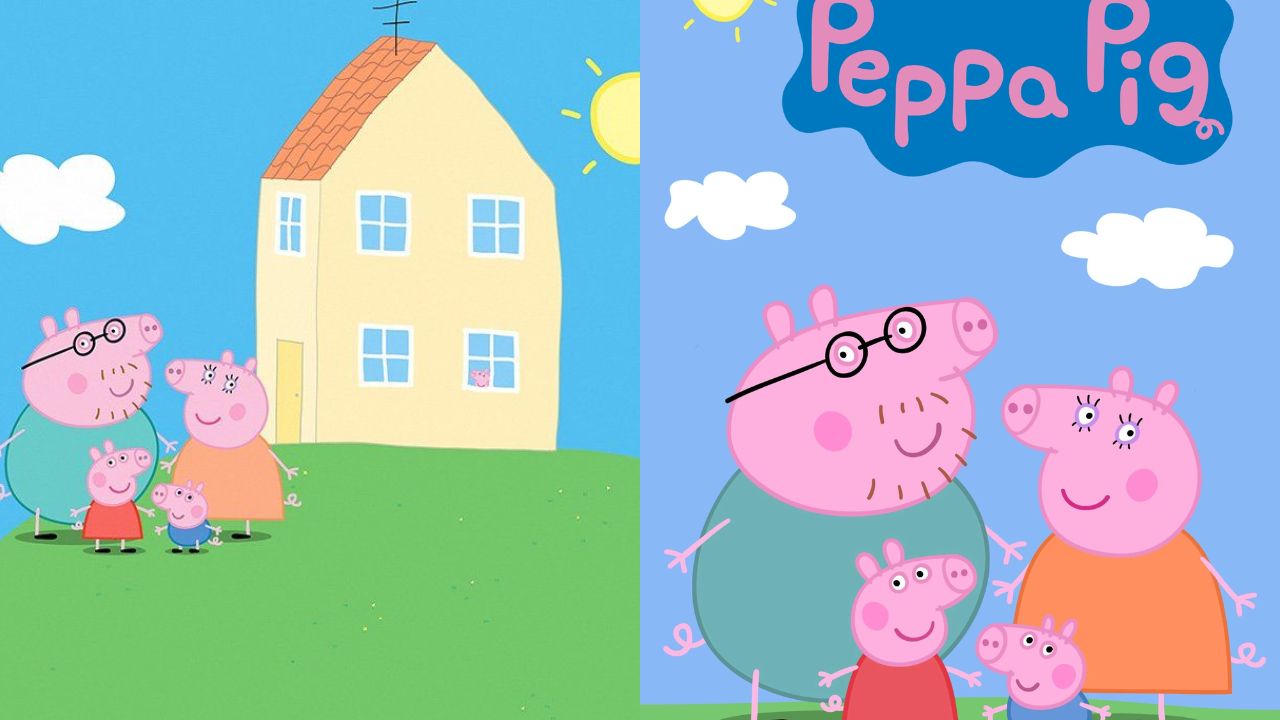 La familia de Peppa Pig frente a su casa color amarillo. Aterradora historia de cómo murió Peppa Pig