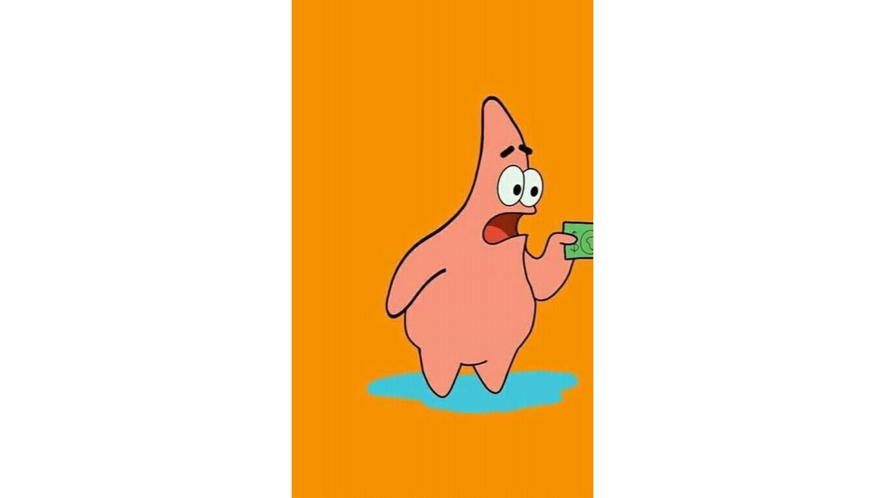 Foto de Patricio Estrella color rosado y fondo anaranjado.
