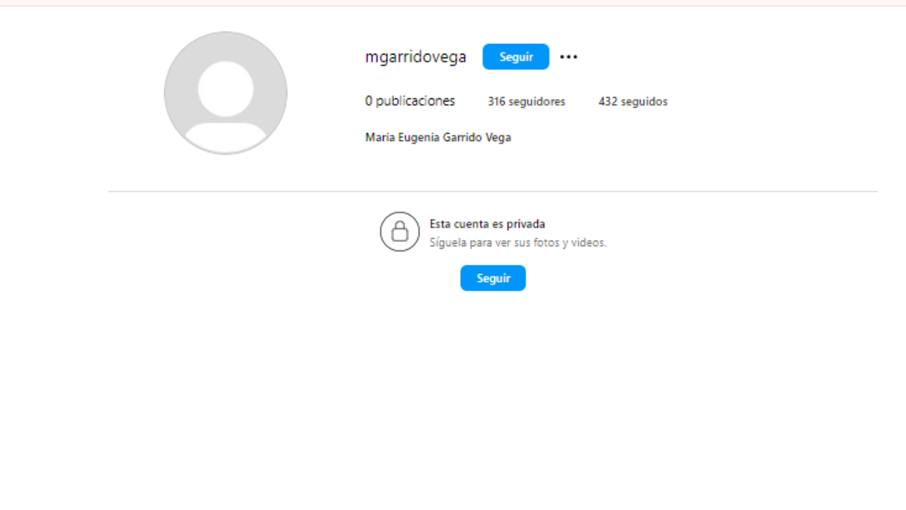 perfil de Instagram de maria
