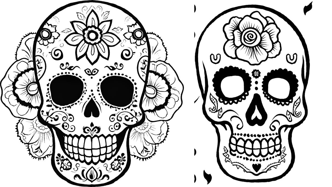 Calaveras dibujos del Día de Muertos para imprimir