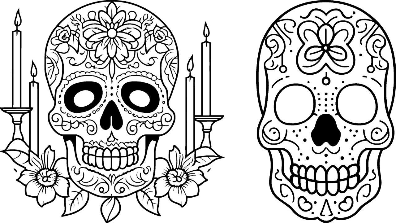 Calaveras del Día de Muertos para colorear