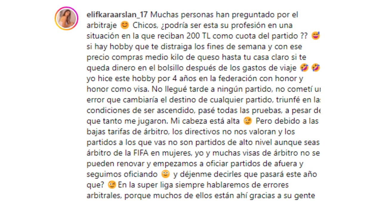 Reacción de Elif ante el contenido filtrado. Foto: Instagram