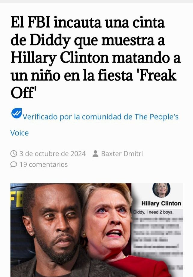 Foto de Hillary Clinton y Puff Daddy que circula en redes sociales.
