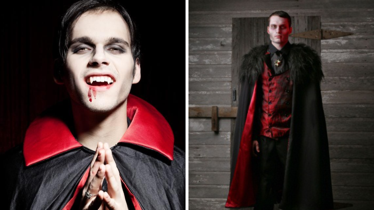 Hombres disfrazados de vampiro