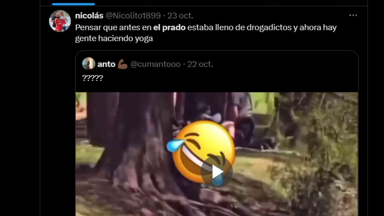 Foto de publicación en X del video de la pareja en El Prado