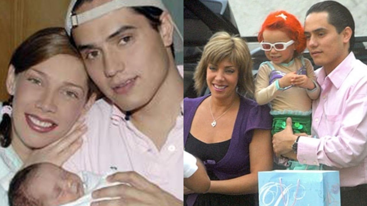 Cynthia Kiptbo, Rubén Lira y su hija Elisa Fernanda en la foto, salen vestidos de morado, rosado y café.