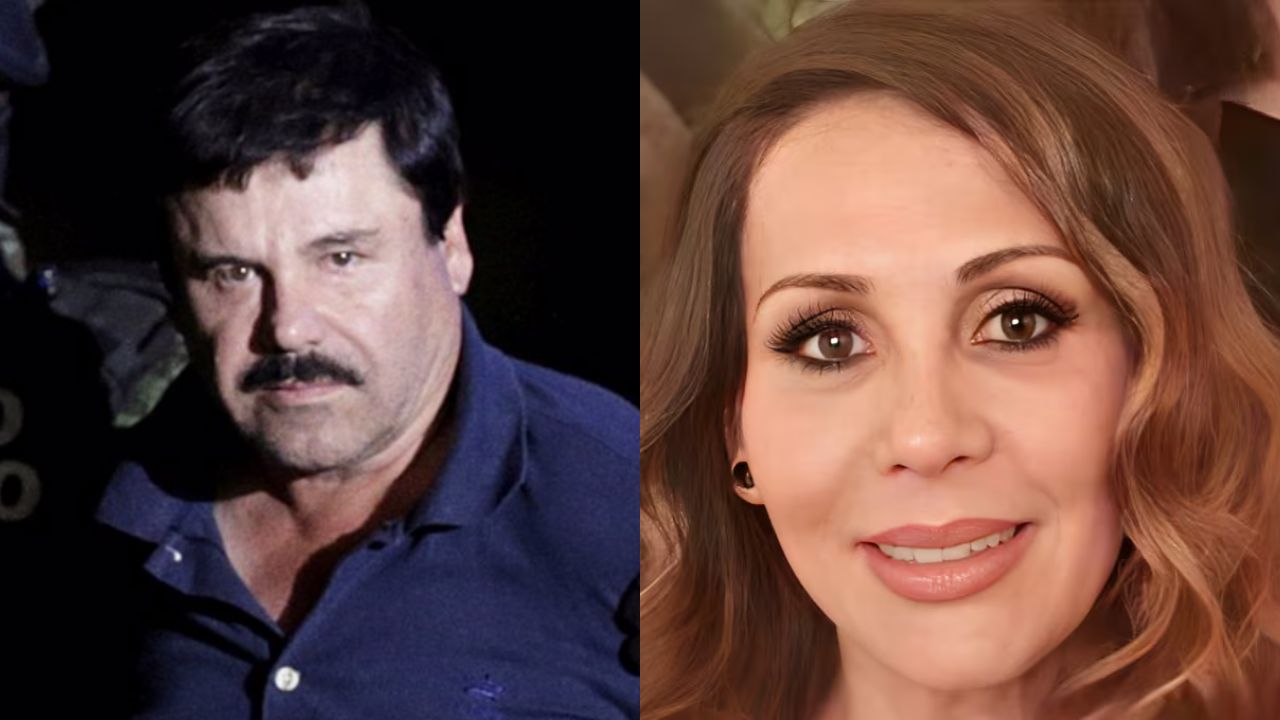 Foto del Chapo vestido de azul y Griselda al lado derecho.