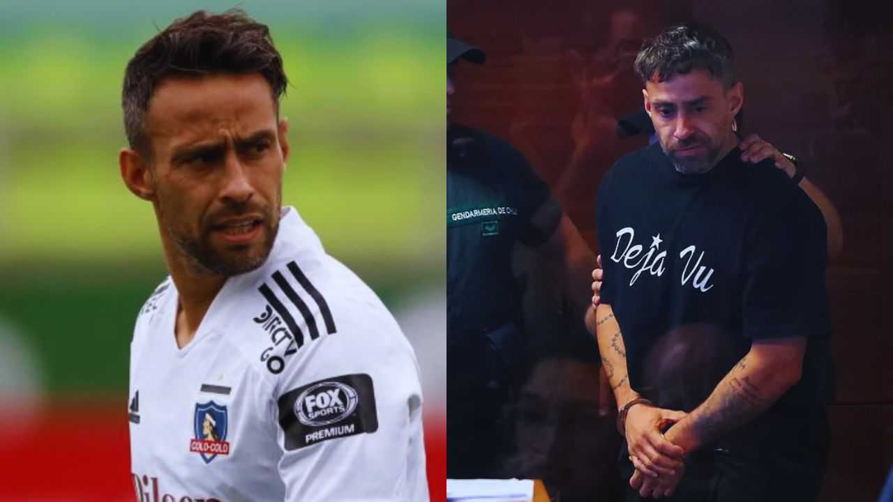 Dos imágenes de Jorge Valdivia, en la foto de la izquierda sale con una camisa color blanco y letras negras, en la foto de la derecha aparece con una camisa color negro.