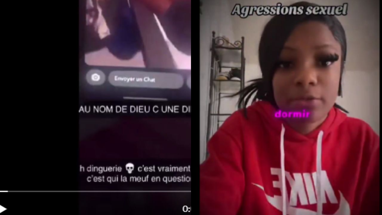 Foto de supuesto video de violación de Nelly y supuestamente ella al lado derecho vestida con suéter rojo. 