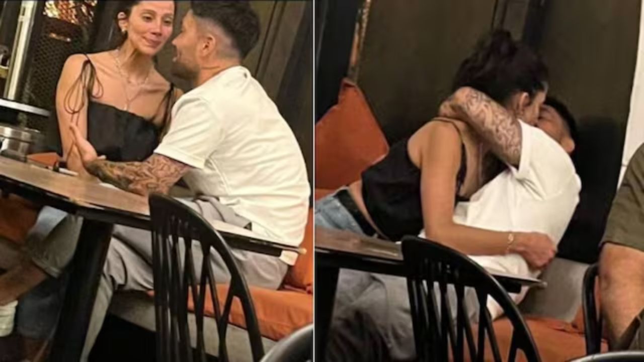 Martina Orrego y Luis Jiménez dándose un beso 