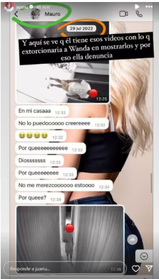 Foto de las Conversaciones de Icardi con Wanda por el supuesto video con Keita Balde
