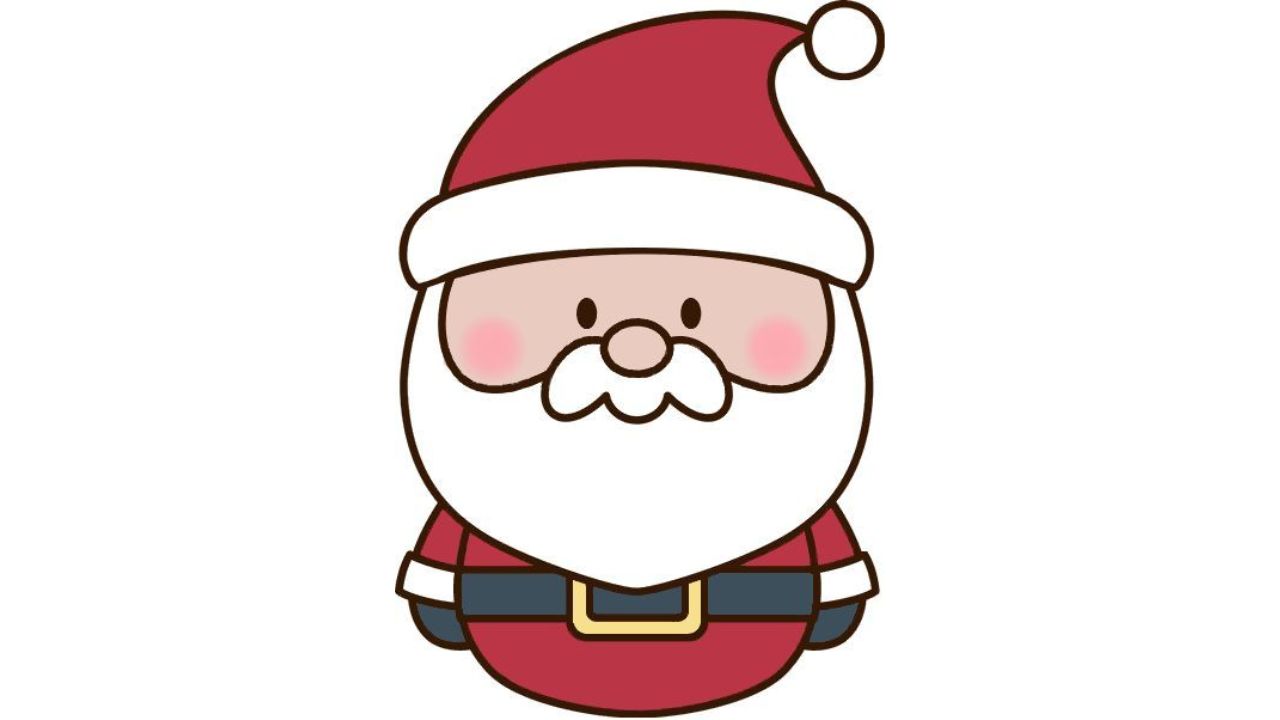 Foto de Santa Claus vestido de rojo. Un dibujo de navidad aesthetic.