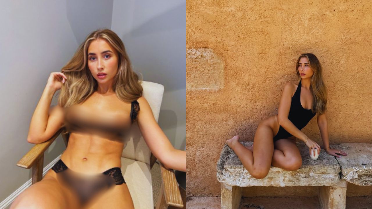 Lily Phillips en dos fotos semidesnuda.