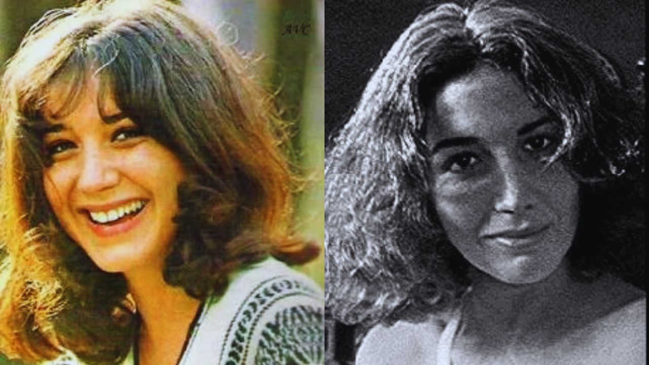 Dos fotos de Marisa Paredes, ella sale vestida de blanco en la foto de la izquierda y en la de la derecha sale en blanco y negro.