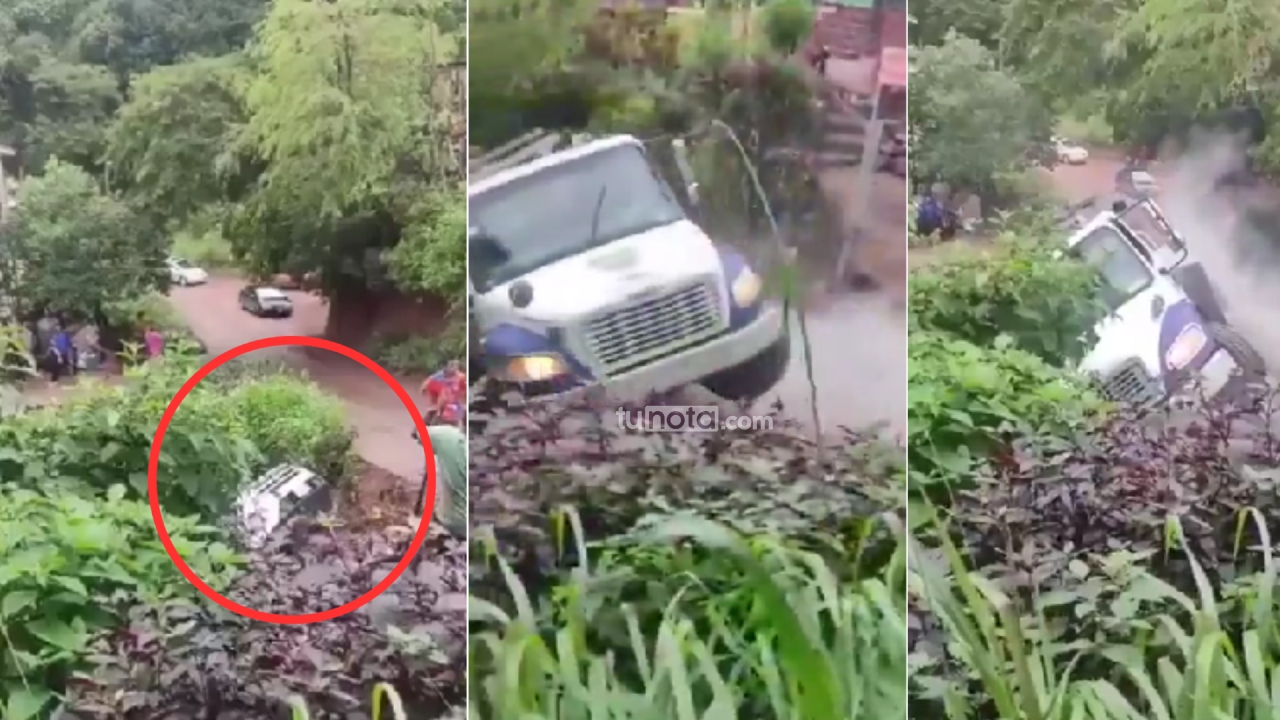 Imagen de VIDEO: Grúa cae sobre vehículo que intentaba remolcar en Tegucigalpa