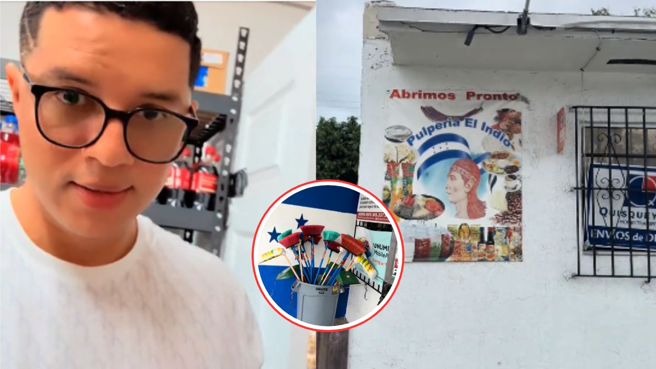 ¡Hasta escobas venden! Influencer encuentra una pulpería hondureña en Miami Imagen de ¡Hasta escobas venden! Influencer encuentra una pulpería hondureña en Miami