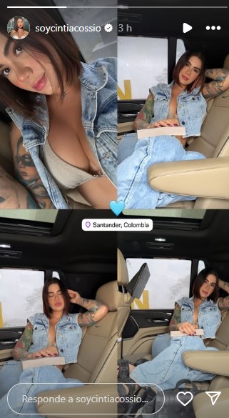 Foto de Cintia Cossio con ropa azul