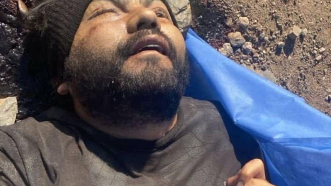 Foto de como quedo el cuerpo sin vida de Bob Esponja Narco 