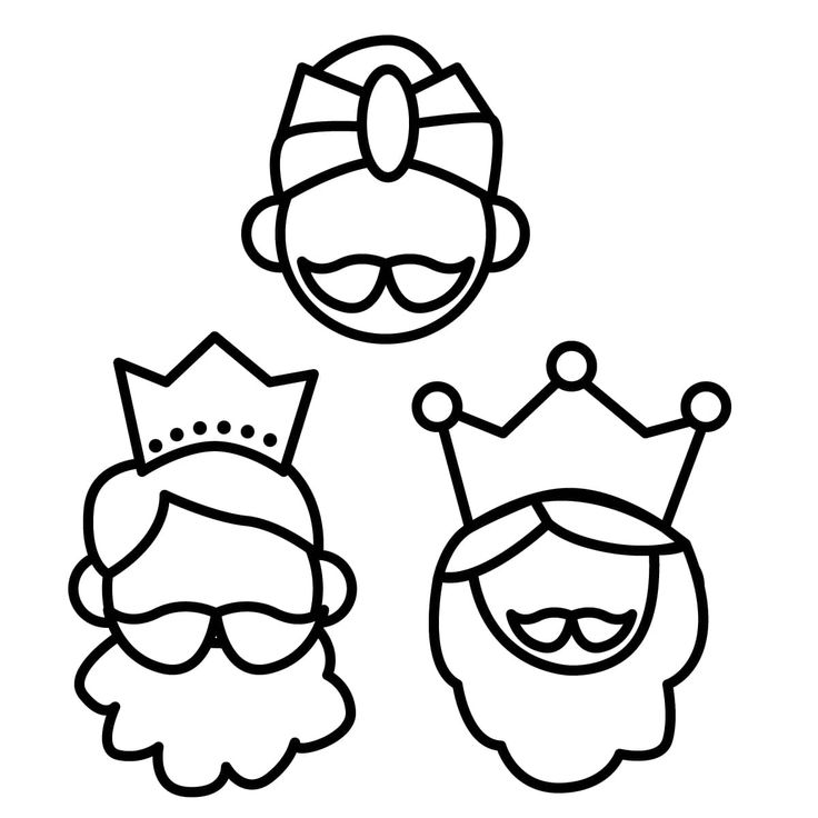 Foto de los tres Reyes Magos para imprimir y colorear 