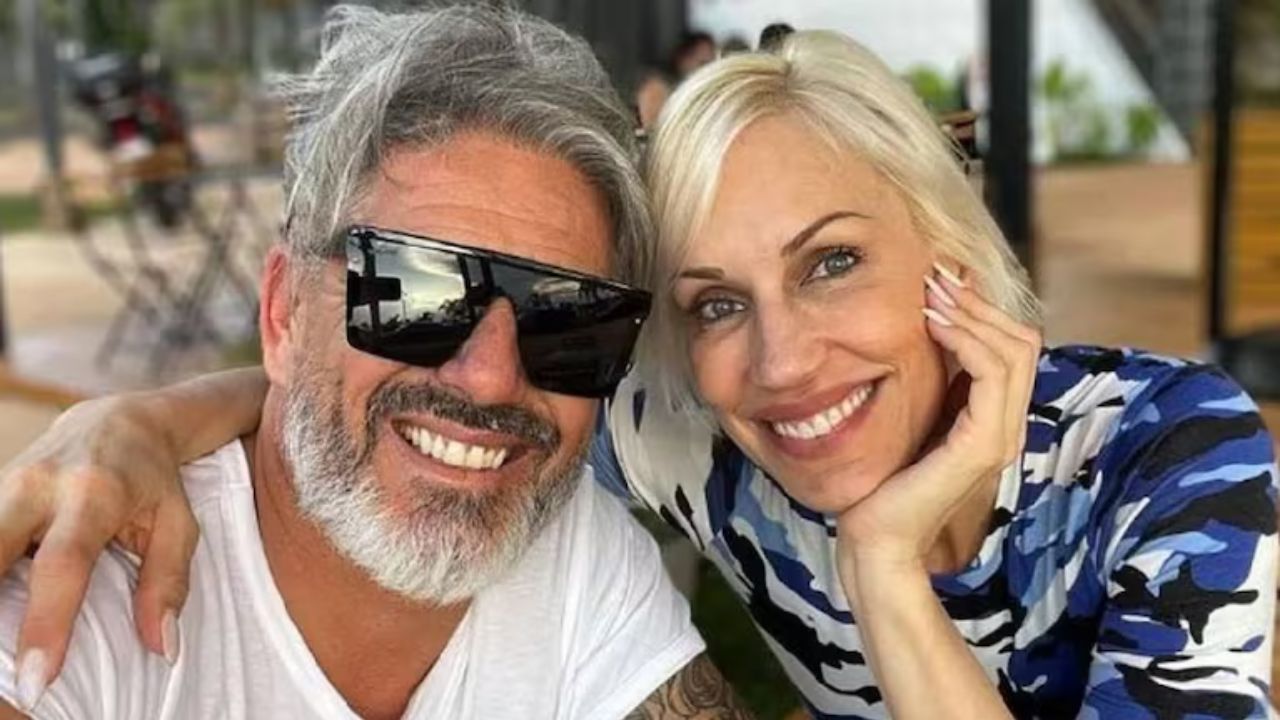 Fotografía de Ingrid Grudke junto a su expareja Colantonio.