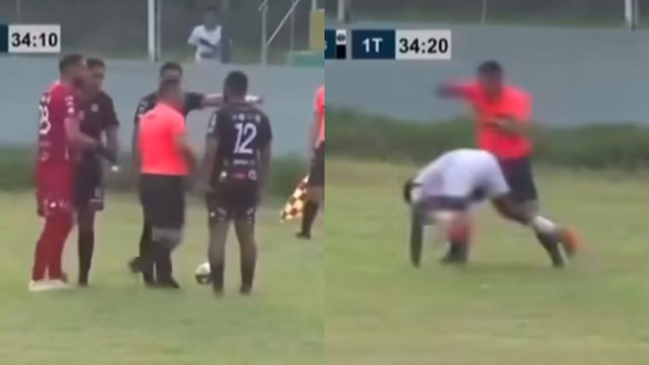 VIDEO: Árbitro y jugador hondureño se enfrentan a golpes durante un partido amistoso Imagen de VIDEO: Árbitro y jugador hondureño se enfrentan a golpes durante un partido amistoso