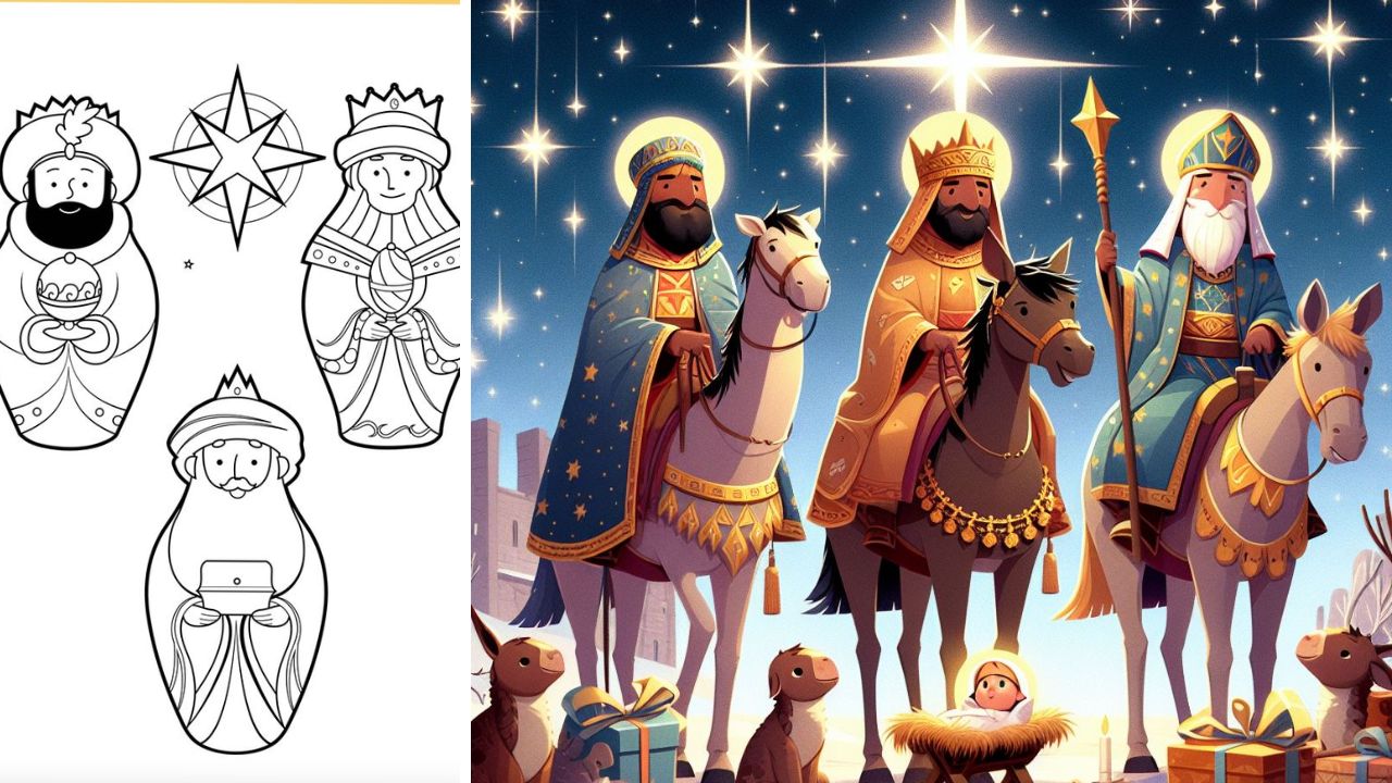 Imagen de Imágenes de los Reyes Magos para imprimir: plantillas para colorear