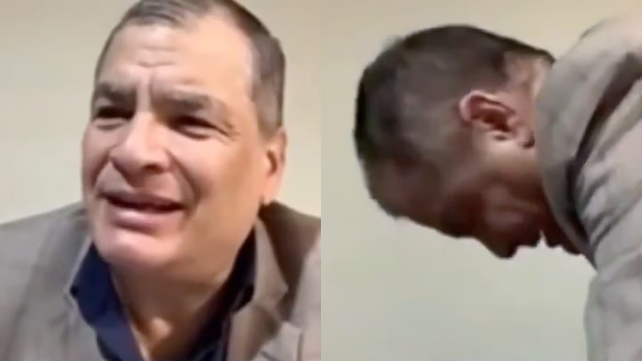 Imagen de Rafael Correa sufre caída durante una entrevista en vivo y video se viraliza