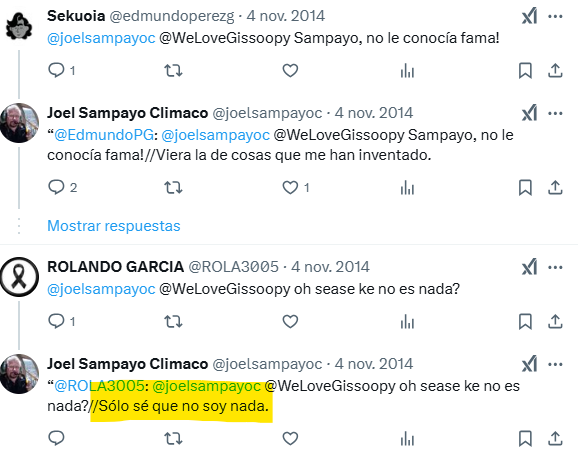 Comentarios de X, preguntando por el lazo familiar 