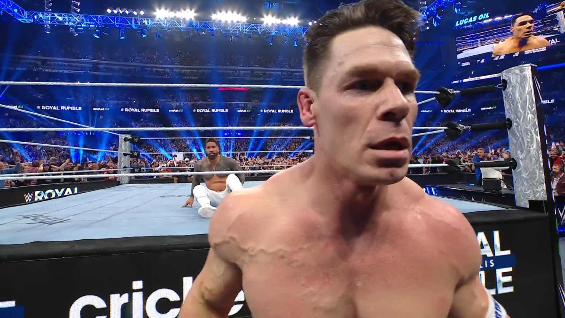 John Cena siendo eliminado de Royal Rumble 